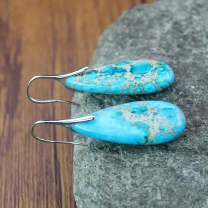 Droplet Imperial Stone Decor Dangle Earrings