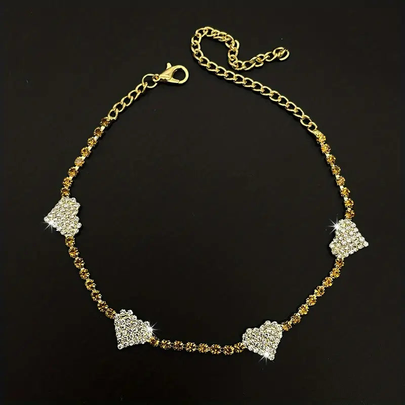 Shiny Rhinestones Luxury Claw Chain Ankle Bracelet